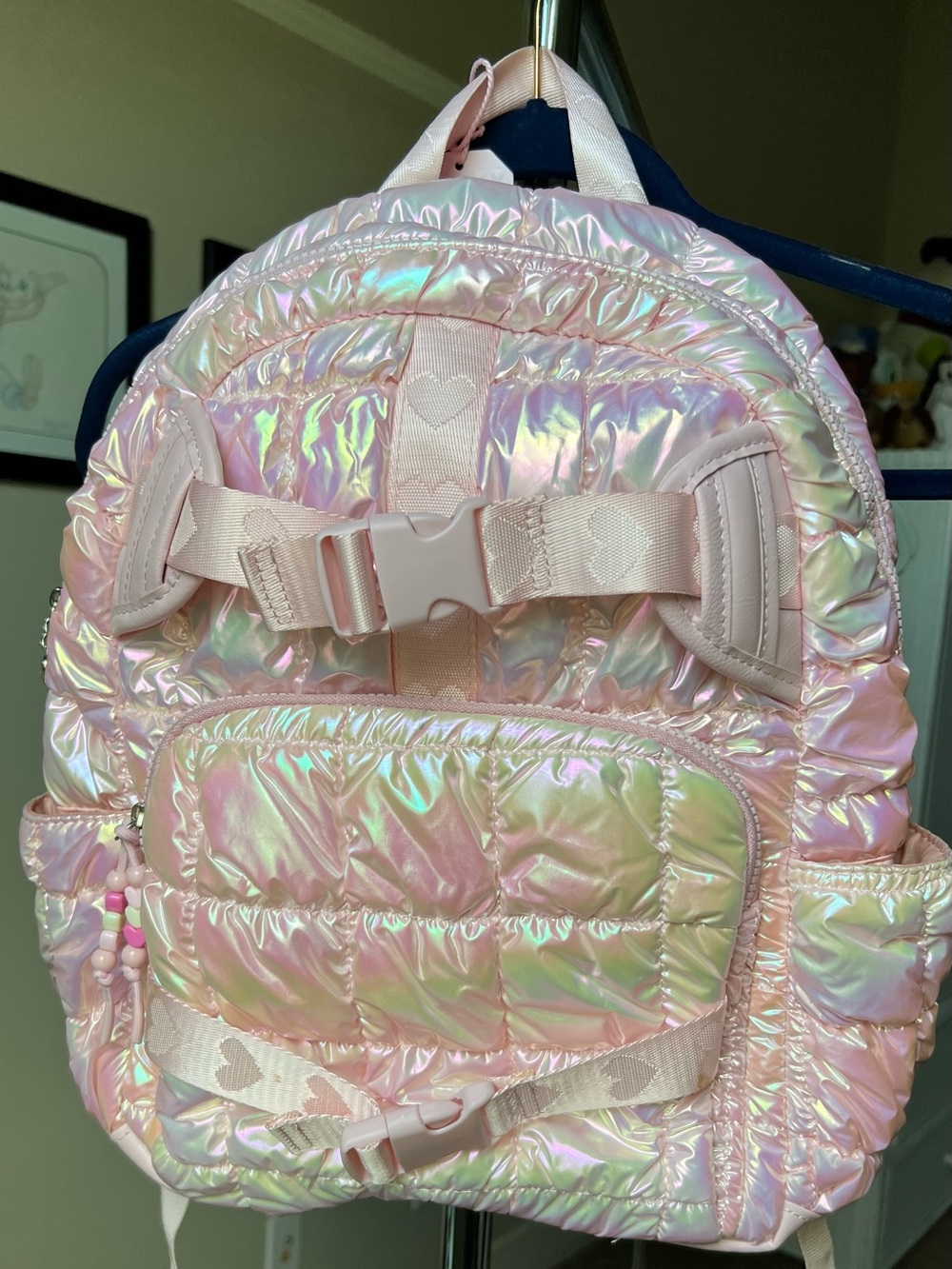 OMG NEW/Tags Kids Iridescent Pink Puffer Backpack